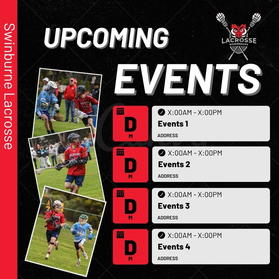 Upcoming events template